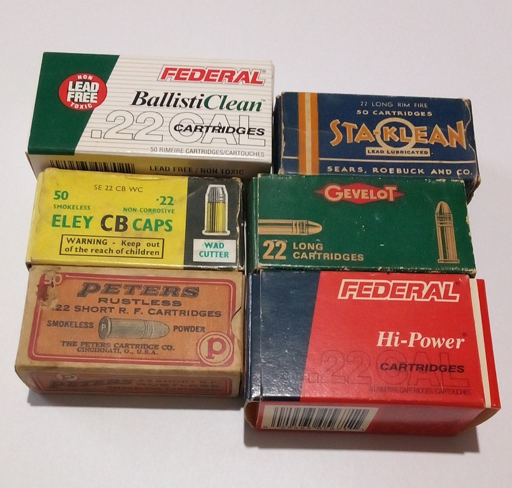 Empty Lot Of .22 Ammo Boxes 6 Different