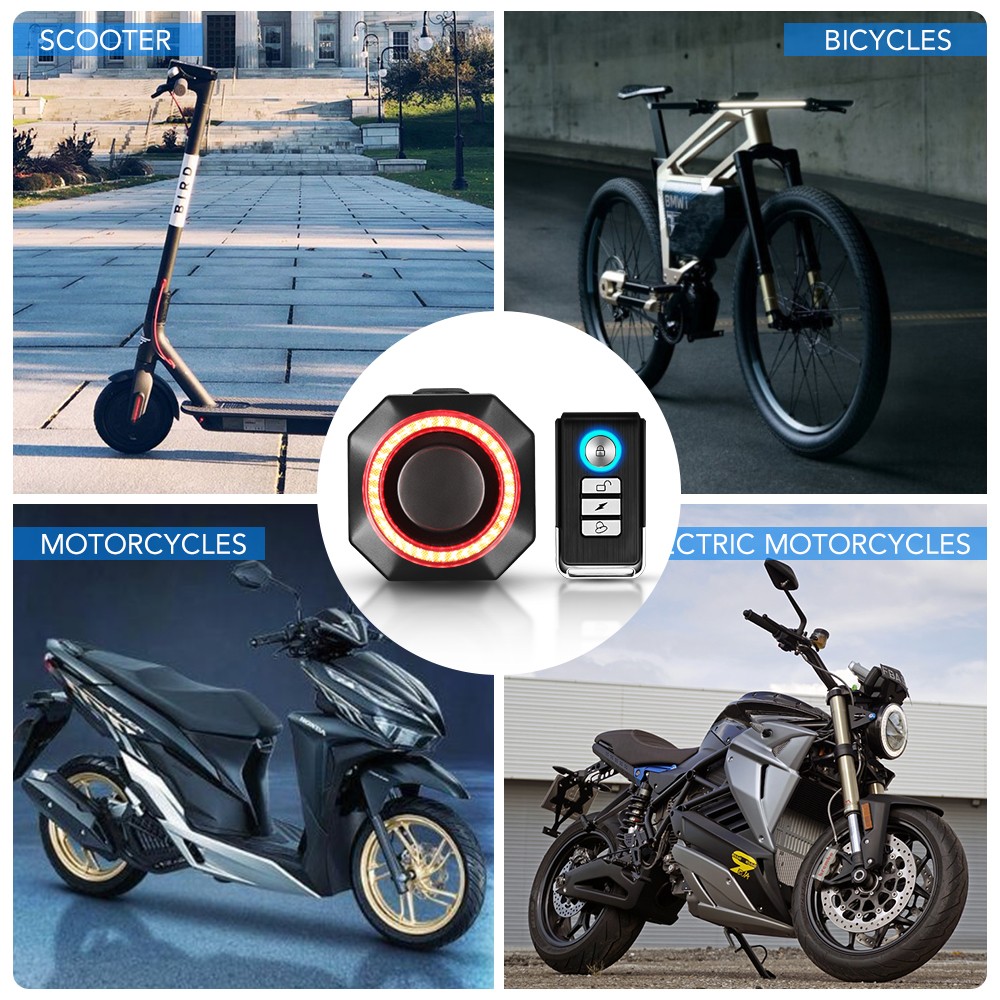 Safe USB Charging Bicycle Rear Light Alarm Wireless Remote Control Prevent Theft