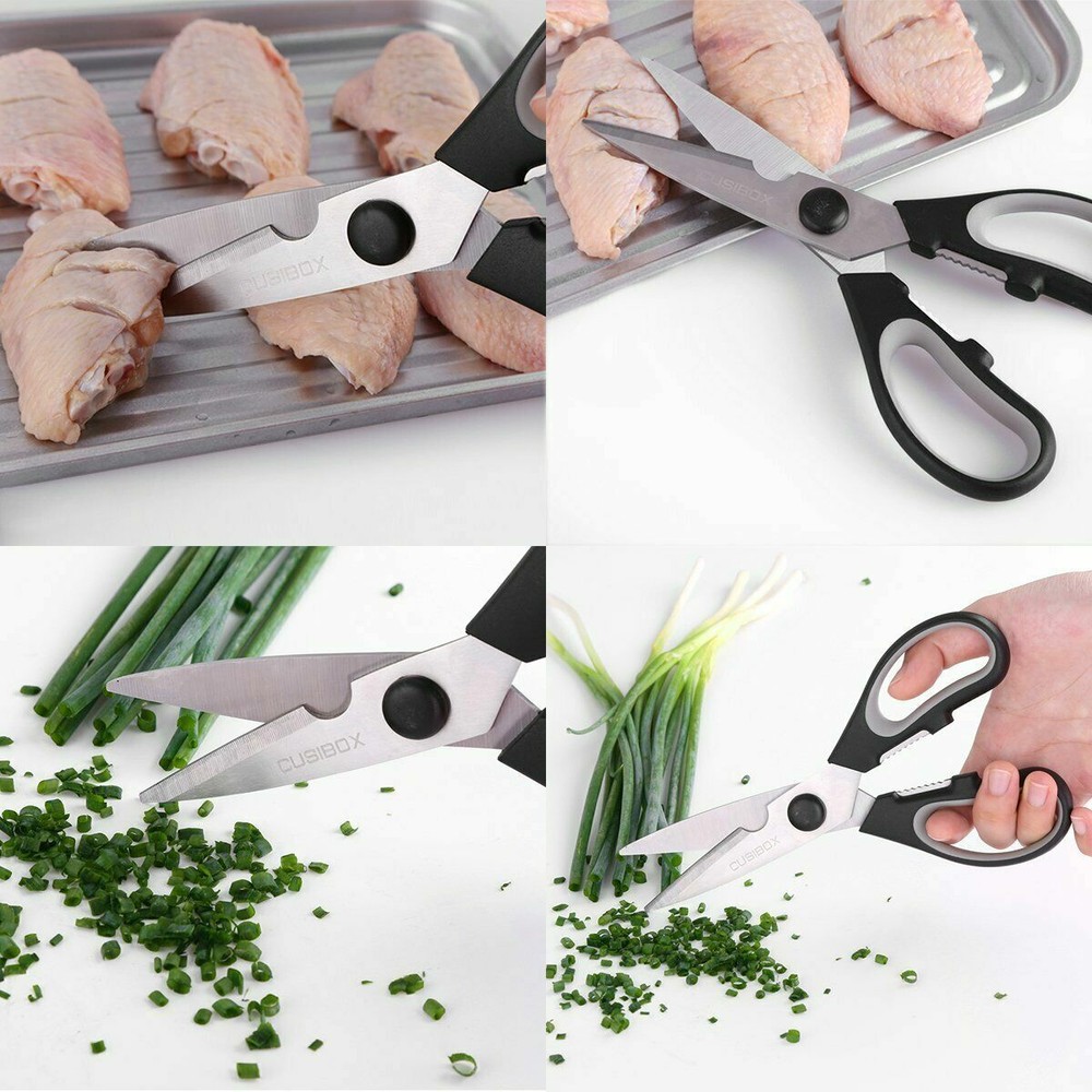 Tobox Kitchen Scissors Black, Ultra Sharp Multi-functional Kitchen Shears NEW