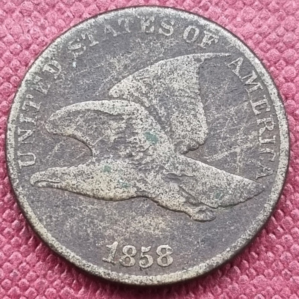 1858 Flying Eagle Cent 1c Circulated Dark #55296