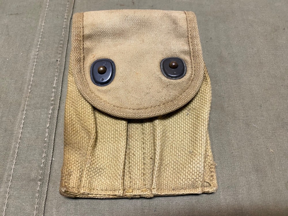 ORIGINAL WWI WWII US ARMY M1910 .45 PISTOL BELT AMMO POUCH
