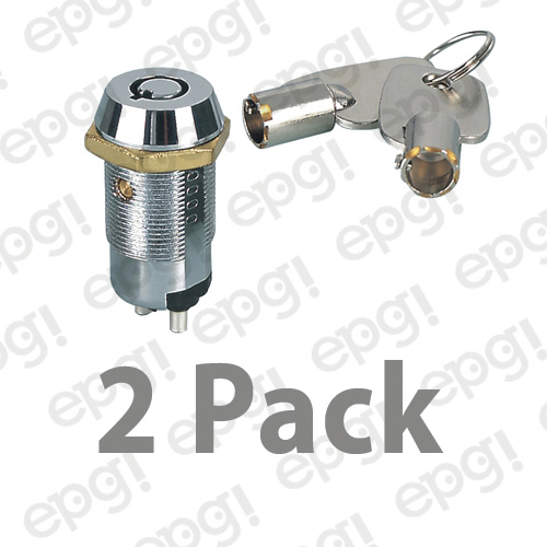 KEY SWITCH MOMENTARY (ON) NORMALLY OPEN INCLUDES 2 ROUND KEYS #KS2-2PK