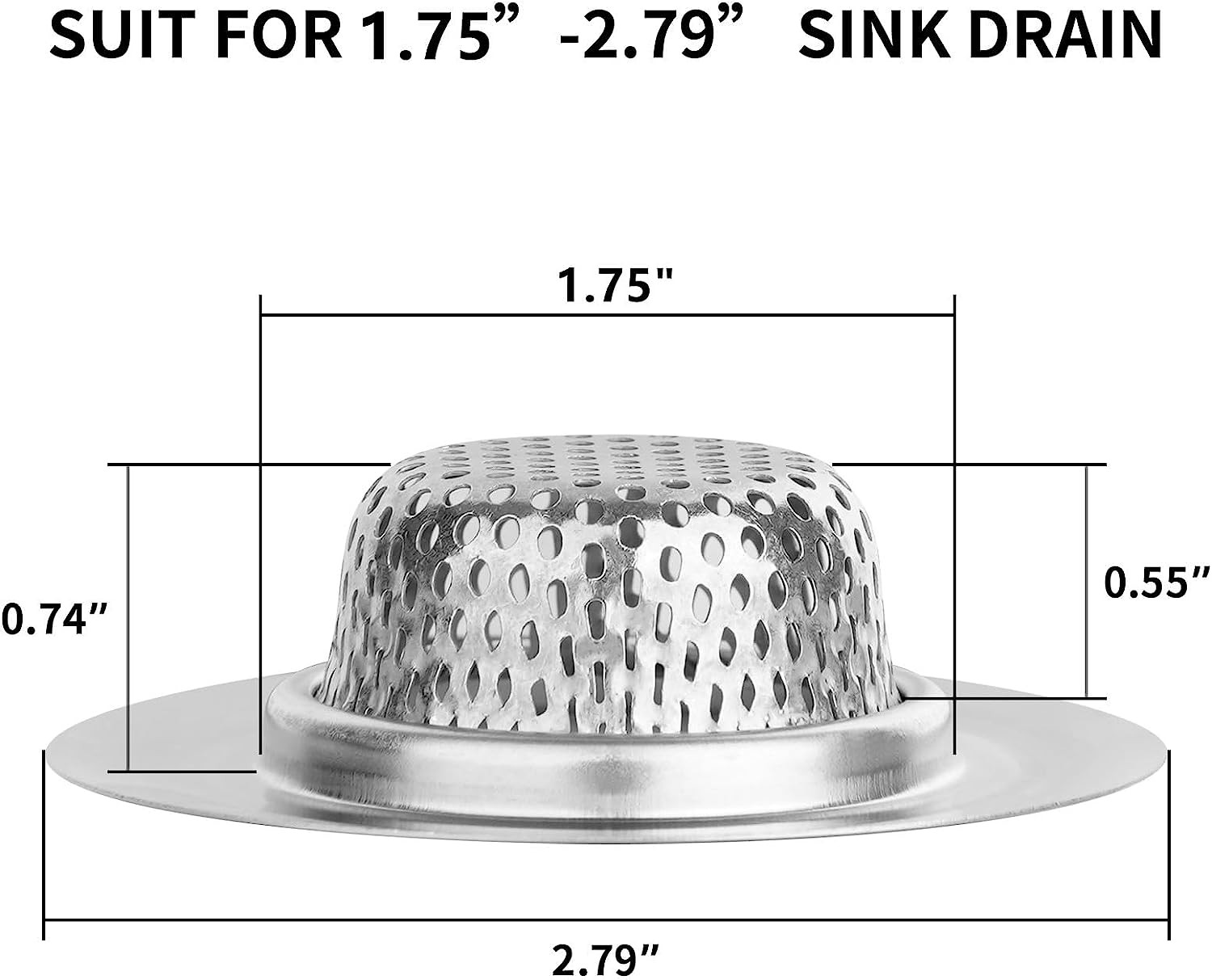 2PCS Bathtub Drain Strainer - 2.79 Inch Bathtub Floor Shower Hair Drain Catcher