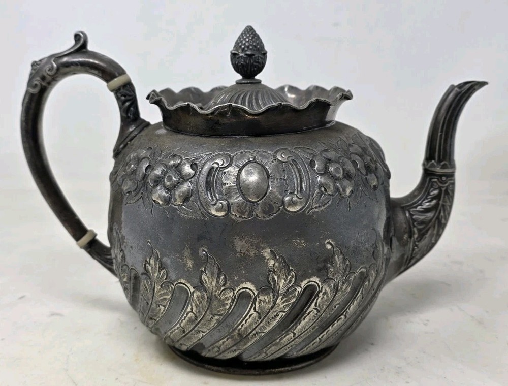 Engraved Metal Teapot