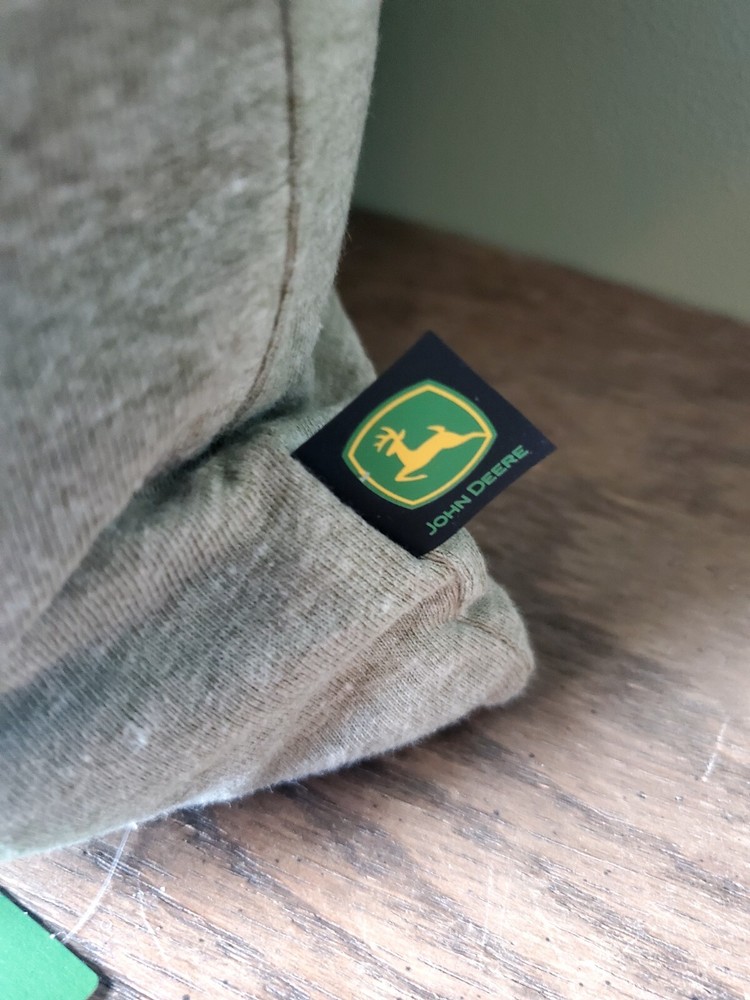 John Deere Theme Gray Throw Pillow Licensed Tractor Farming Decor