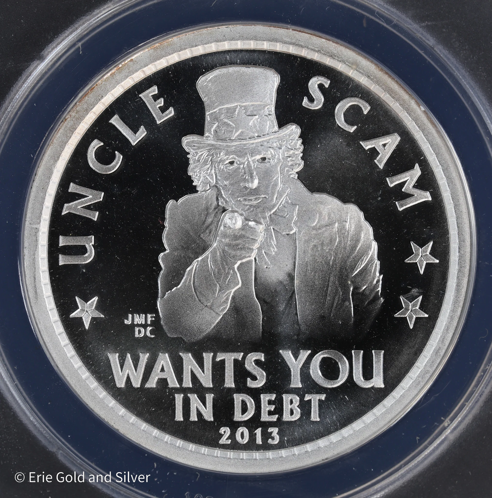 2013 Token Dan Carr Moonlight Mint Trillion $ Debt Limit Evasion ANACS MS 70 DCA