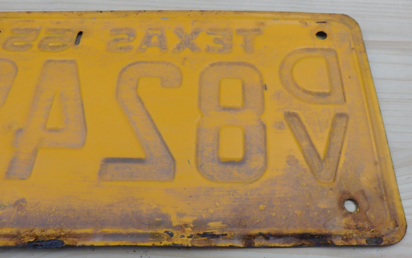 Vintage Original 1955 Texas License Plate Tag # DV 8248