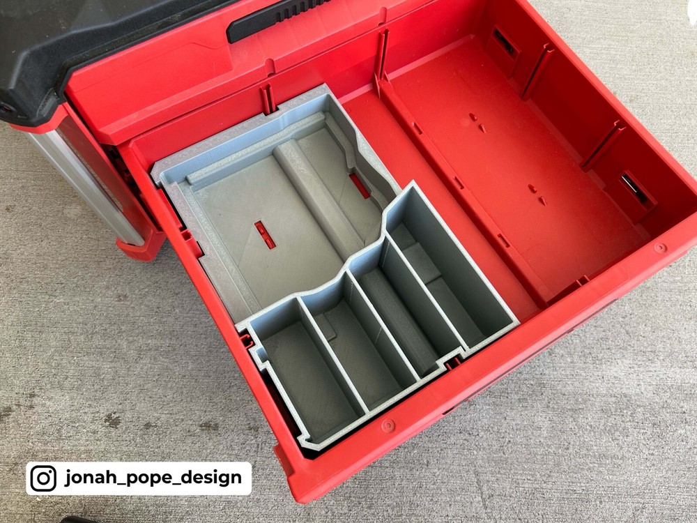 Milwaukee Packout Tool Box Drawer Insert for M12 3/8 Crown Stapler (Insert Only)