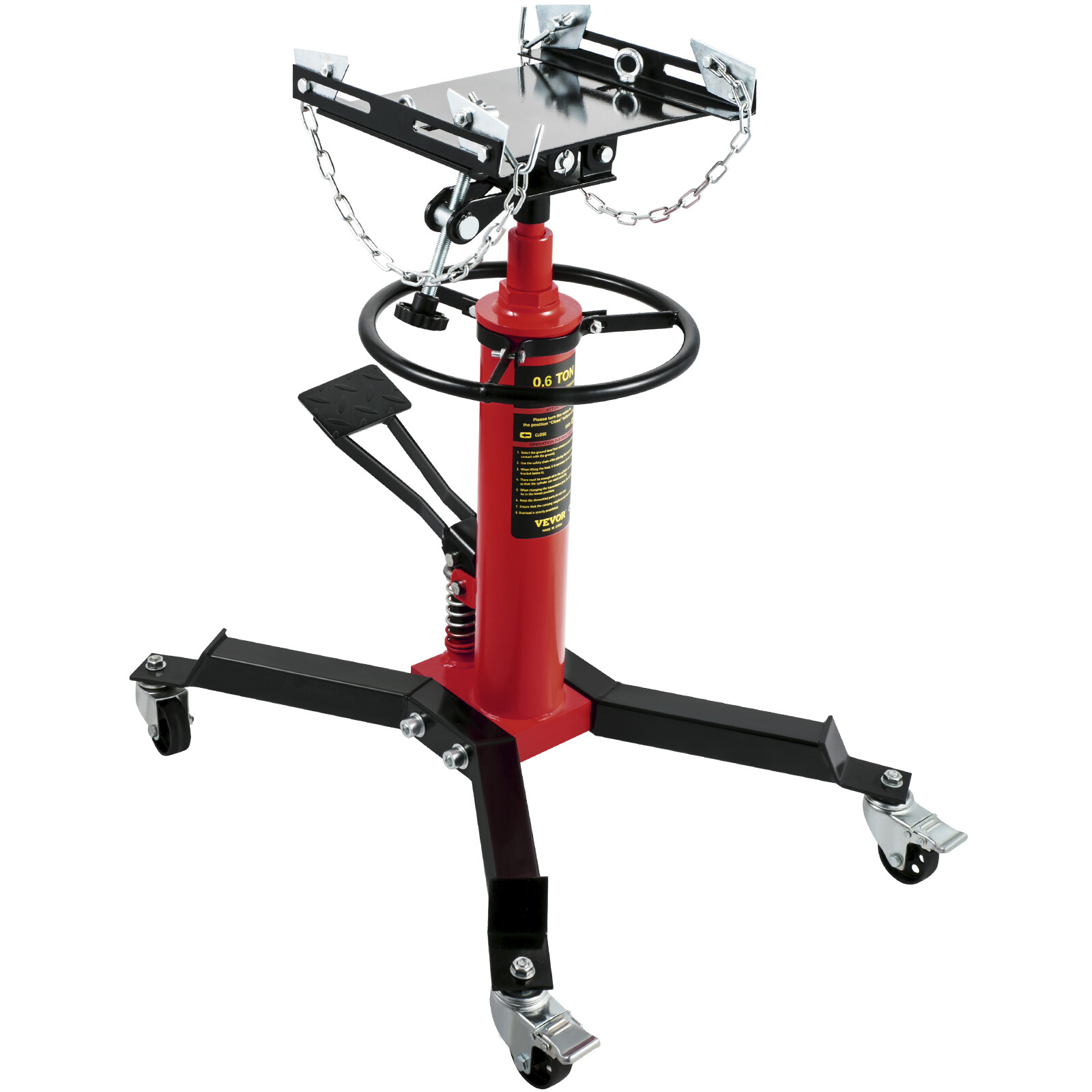 VEVOR 1322 LBS 2 Stage Hydraulic Transmission Jack w/360°Swivel Wheel Lift Hoist