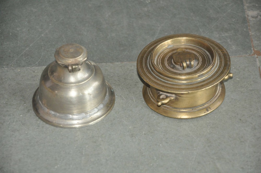 Vintage Brass Handcrafted Fine Solid Different Unique Inkpots