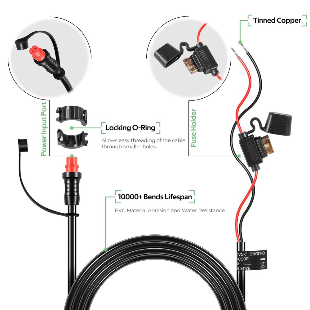 010-11425-01 Threaded Transducer Power Cable for Garmin GLS 10 Sonar Module-