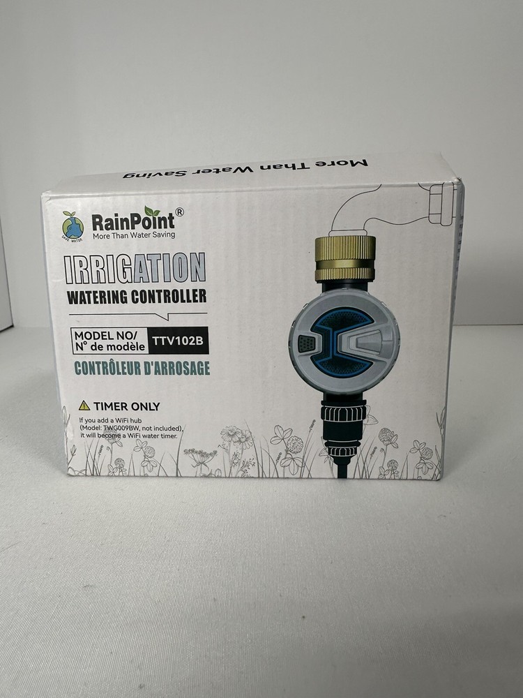 Rainpoint Wi-Fi Irrigation Controller New TTV102B + TWG009BW Open box.