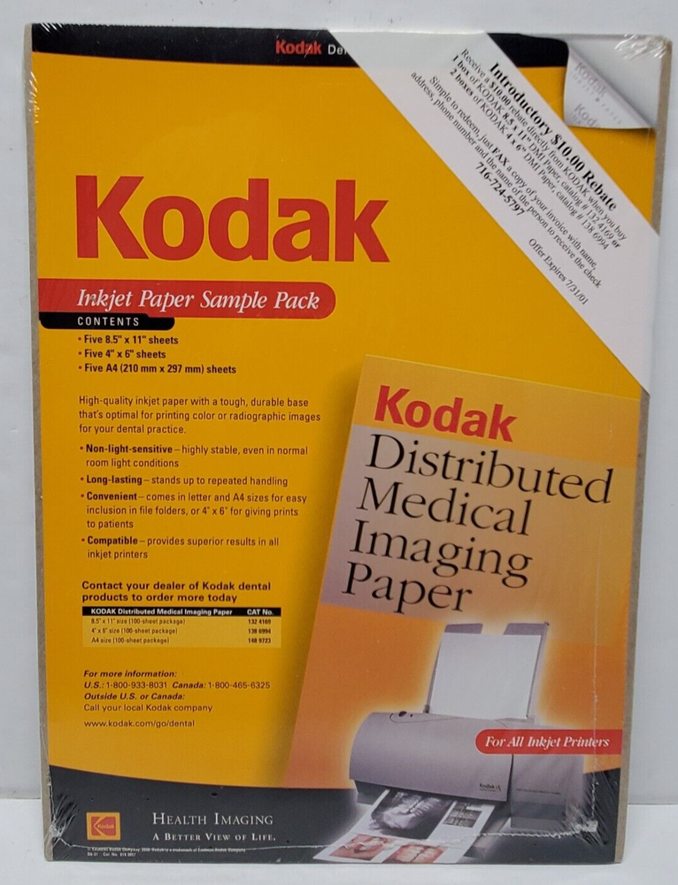 Kodak Sample Pack Distributed Medical Imaging Paper 15 Sheets Total