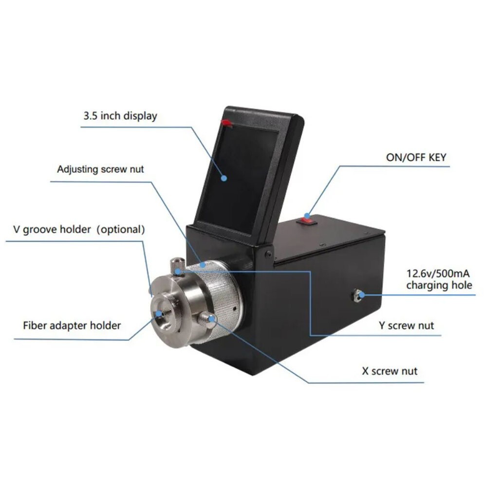 Fiber Optic Connector Inspection Probe / Optical Microscope 400X 3.5'' LCD