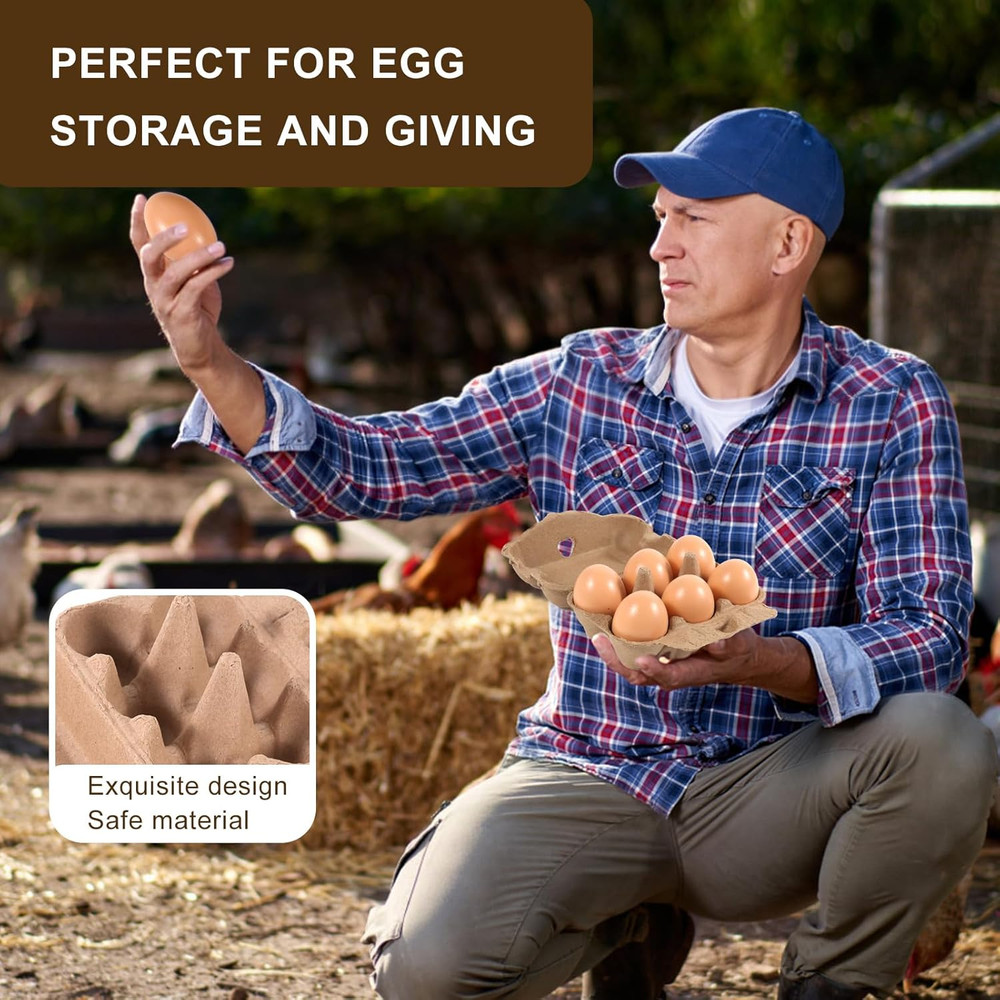 40 Pack 6 Cell Egg Cartons Stackable Storage Containers for Eggs Transport US