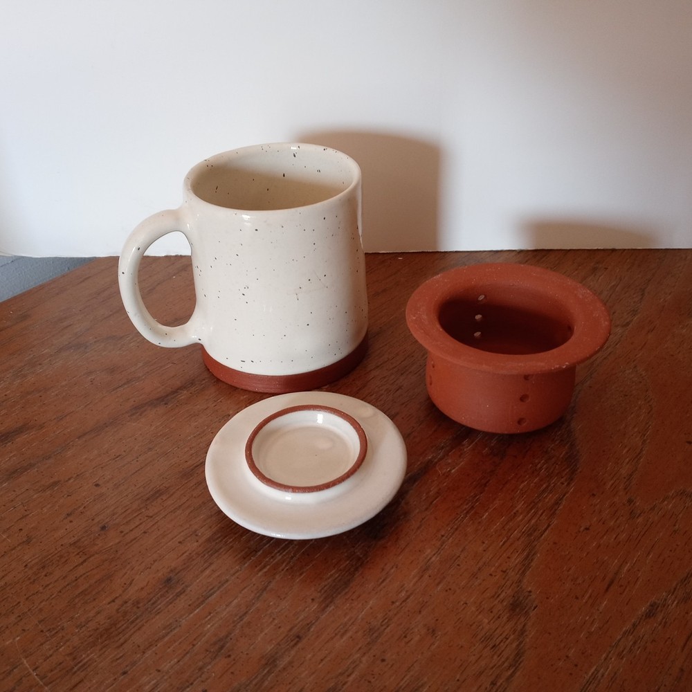 Beautiful Ceramic Tea Cup with Removable Infuser & Lid + Handle