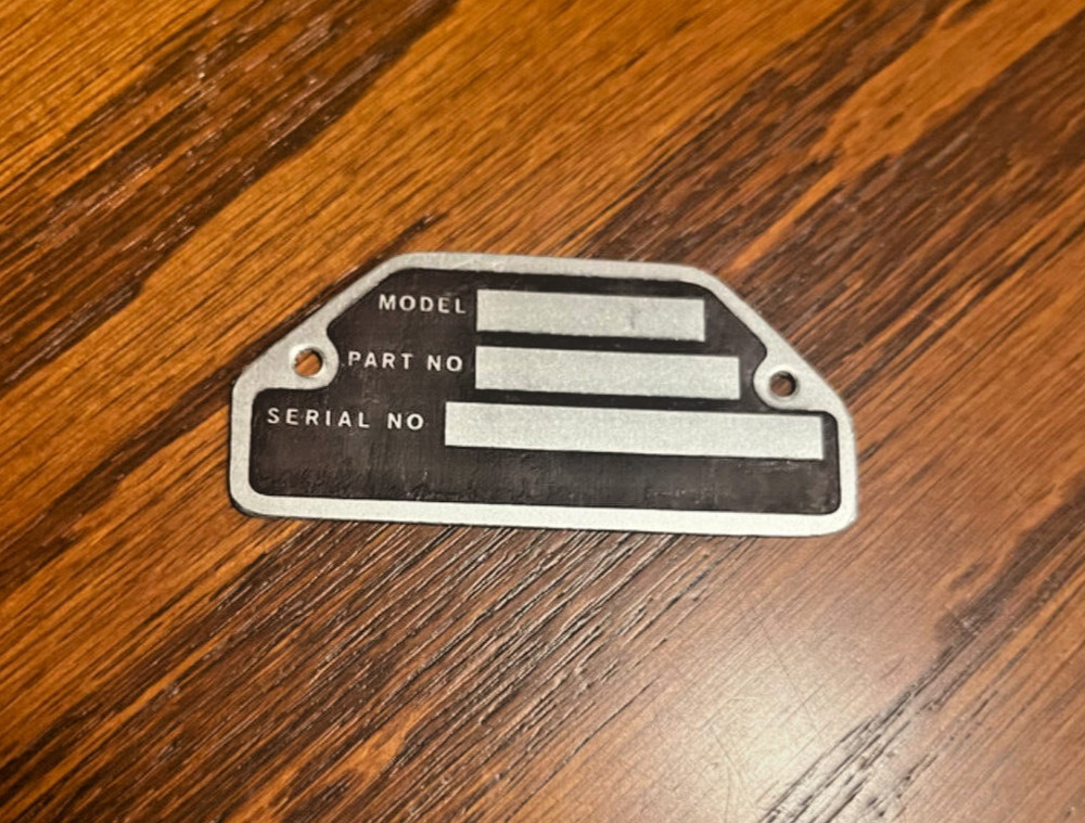 NOS, Marvel Schebler MA3-SPA, MA4-SPA  Carburetor Data Plate