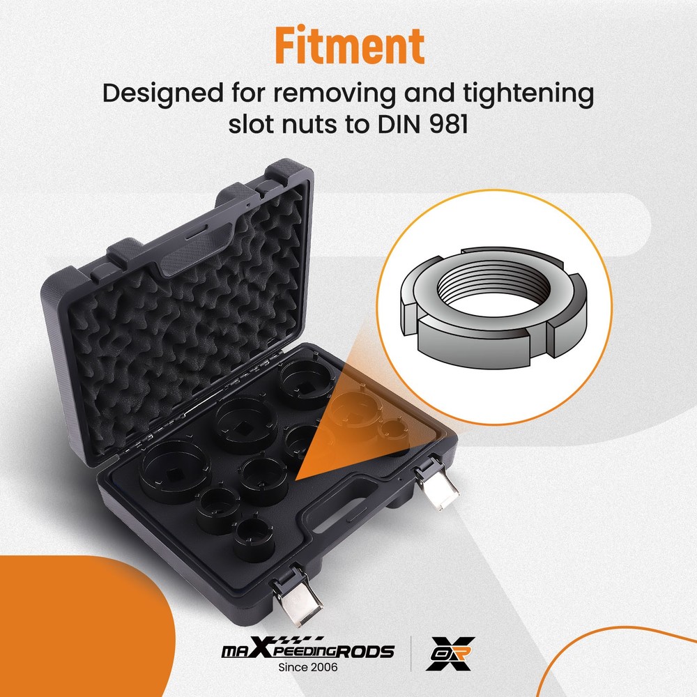 Socket Set Grooved Lock Nuts Tool External Teeth 1/2"DR & 3/4"DR KM4-KM12 New