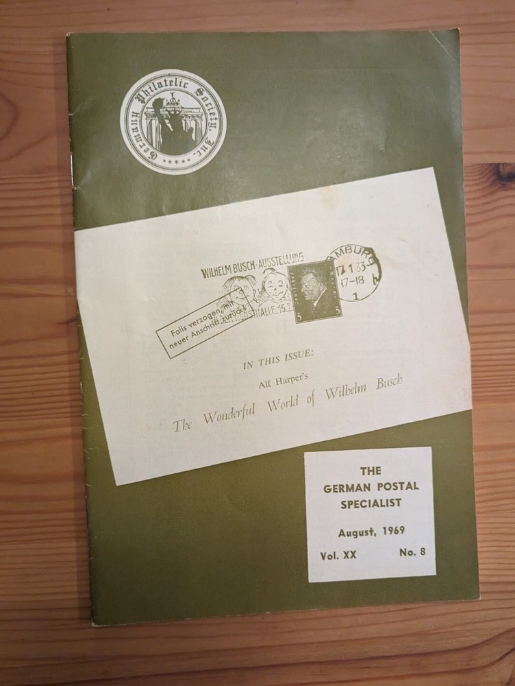 German Postal Specialist Aug '69 Wilhelm Busch German-American Club In Wiesbaden