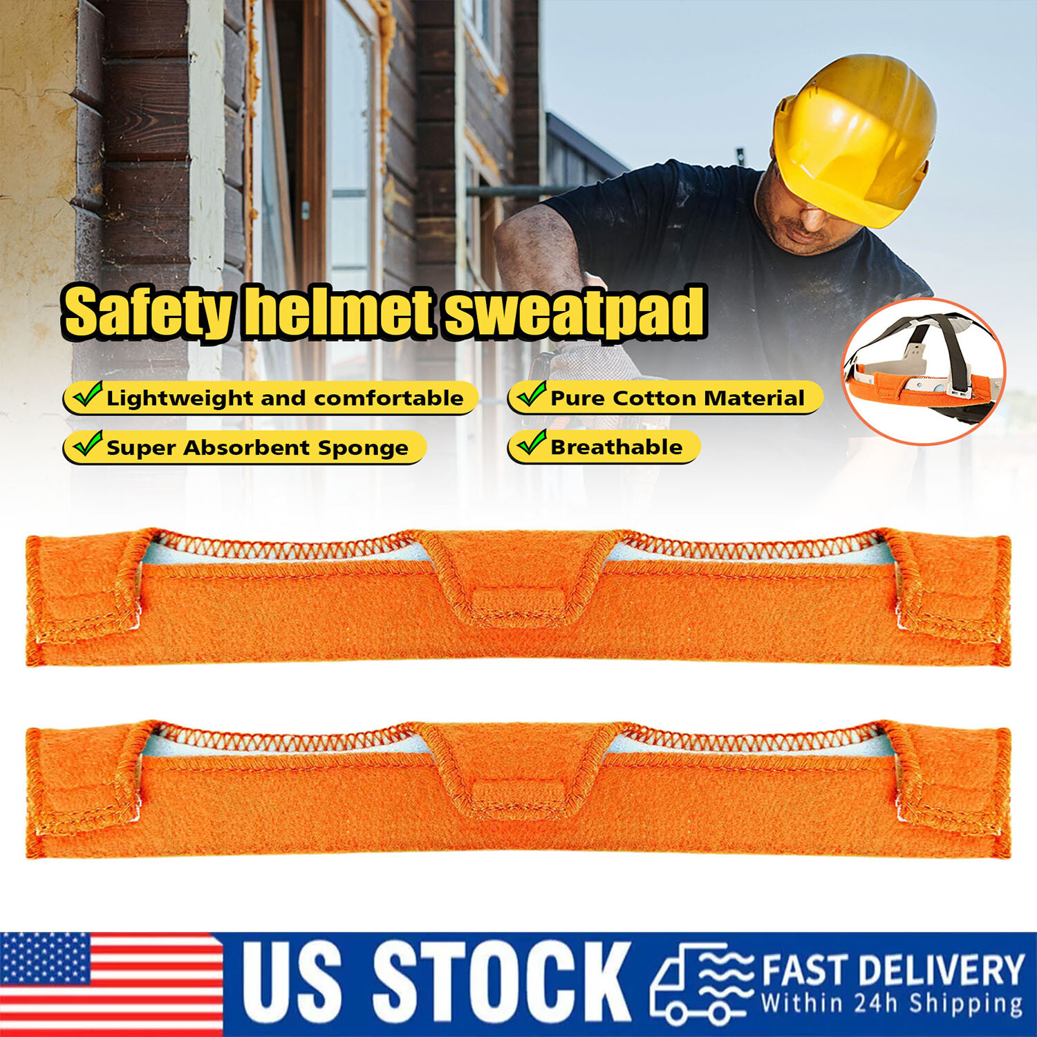4PCS Hard Hat Sweatband Washable Reusable Sweat Bands for Hard Hats Replacement