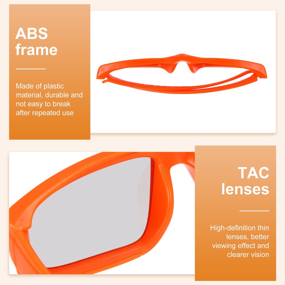 Polarized 3D Viewing Glasses, Passive Circular 3D Glasses,Orange
