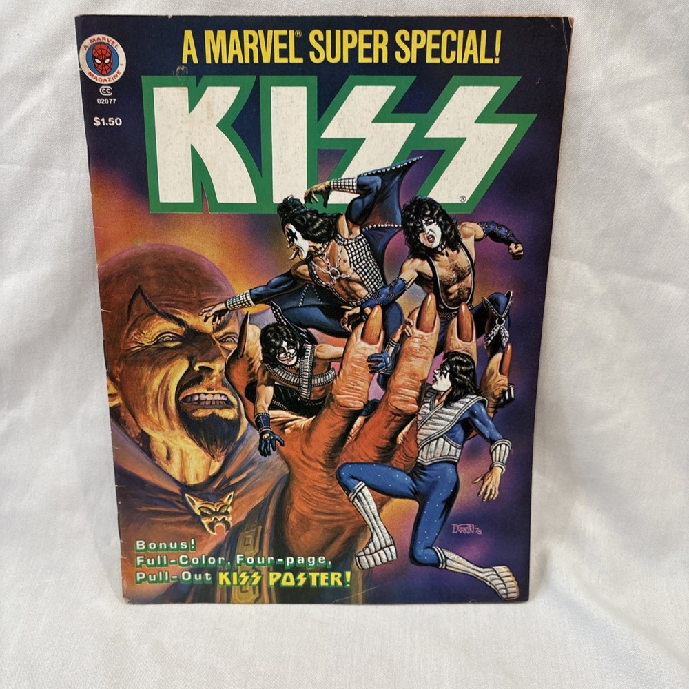 1977 & 1978 Kiss Marvel Comics Super Special Comic Book With Poster Centerfold ￼