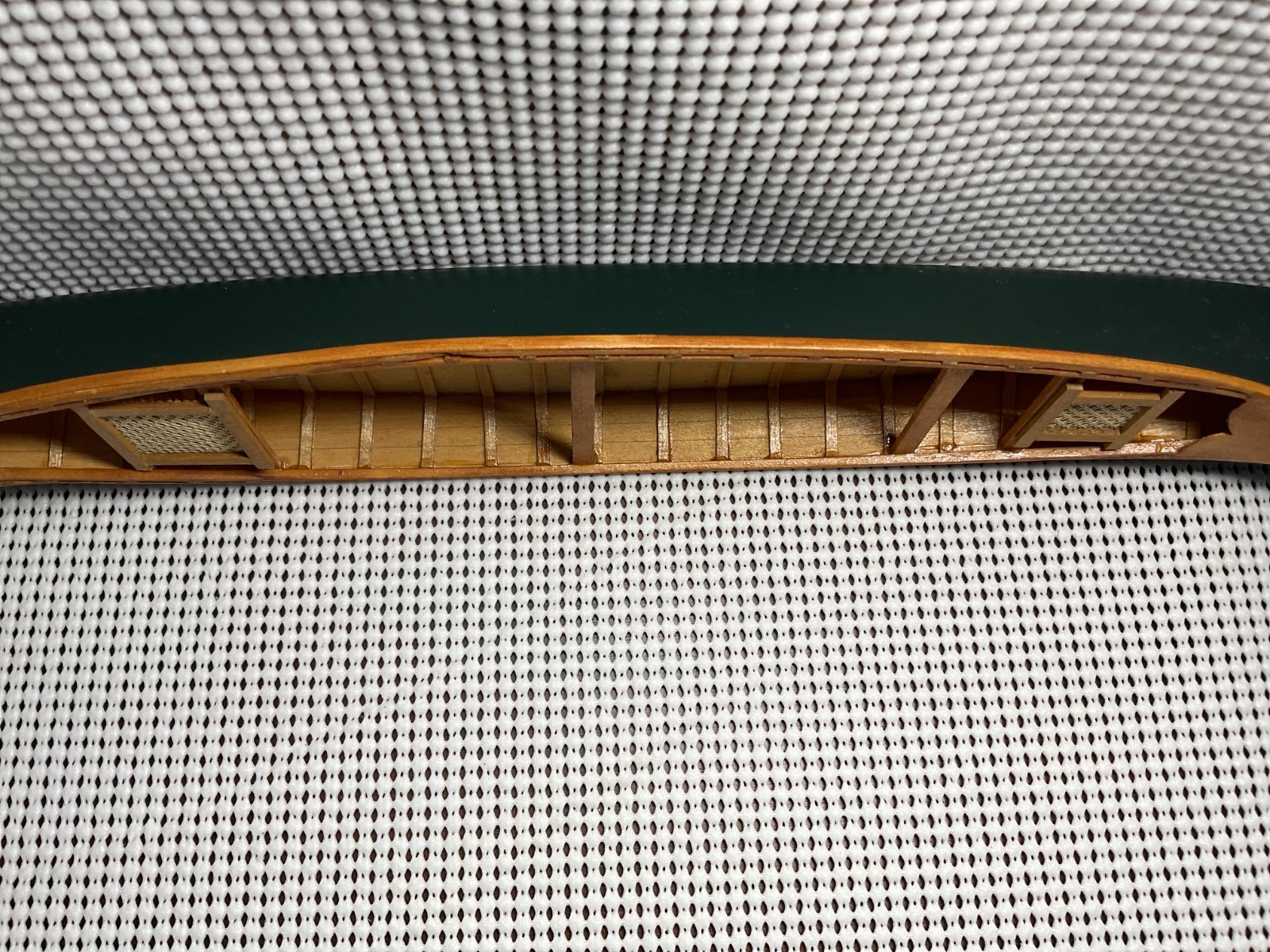 Vintage Wood Canoe 16” Long 2 3/4” Wide 1 1/4” High With 2 Paddles