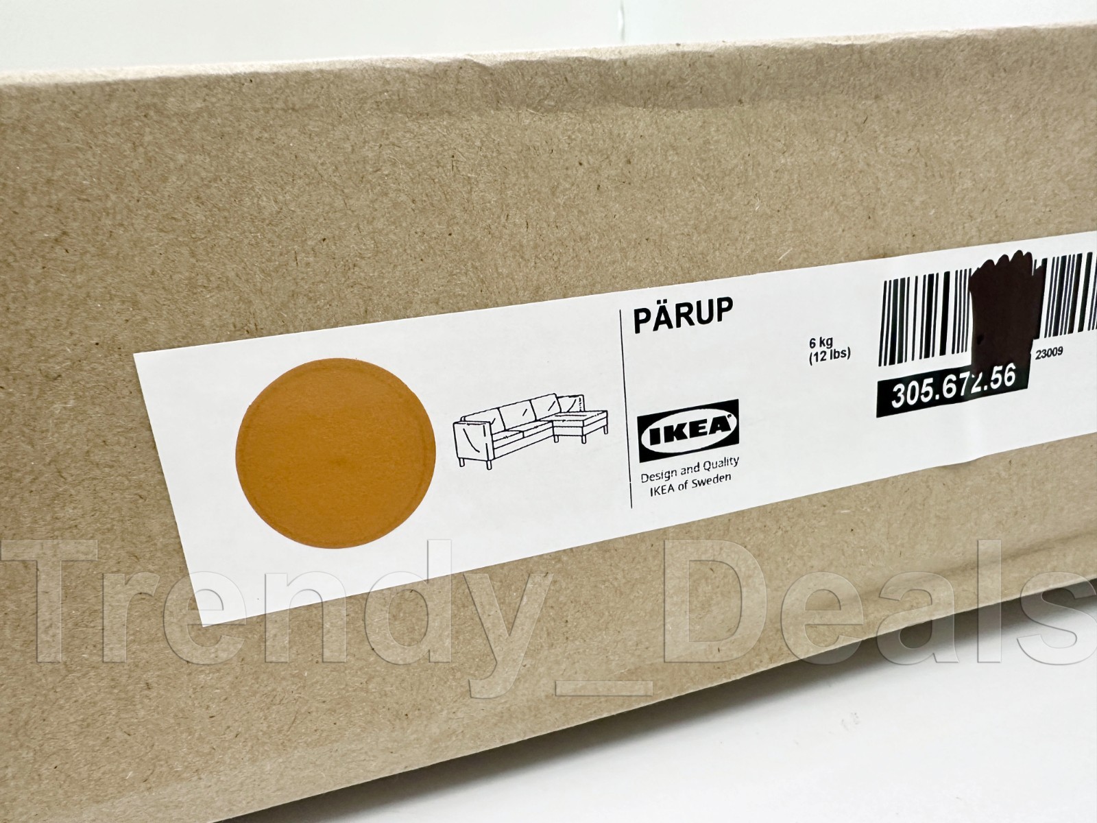 Ikea PARUP Sofa with Chaise Cover, Vissle yellow-brown 305.672.56 - NEW