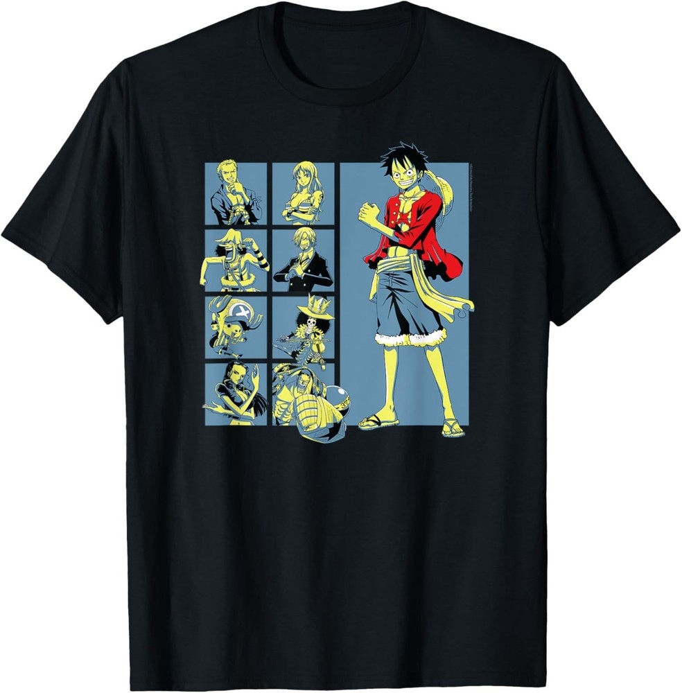 Anime Pirate Character Grid T-Shirt