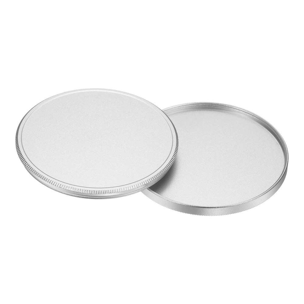 55mm Metal Lens Cap Universal Lens Filter Stack Cap Slim Stack Silver