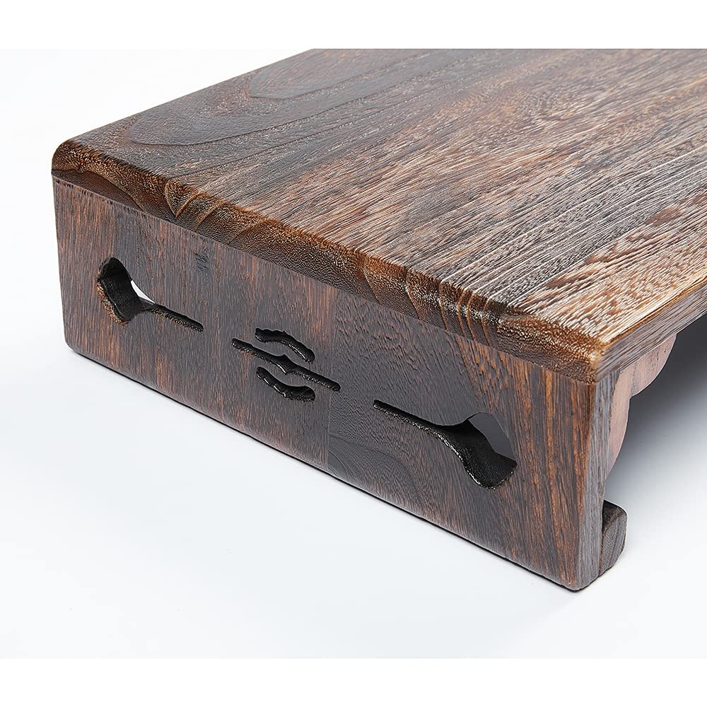 Sinobest Wood Stool Rectangular Bed Step Stool Large Surface Step Ladder For