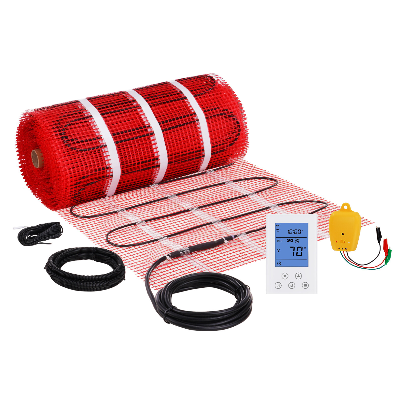 VEVOR 100 sqft Electric Radiant Floor Heating System Heat Mat with Thermostat