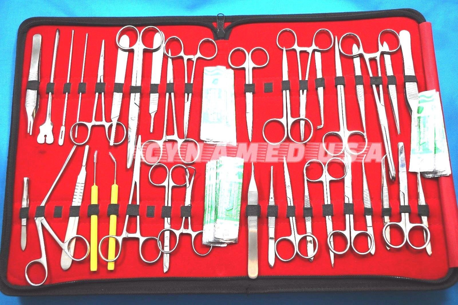 77 US MILITARY FIELD MINOR SURGERY SURGICAL INSTRUMENTS FORCEPS SCISSORS KIT