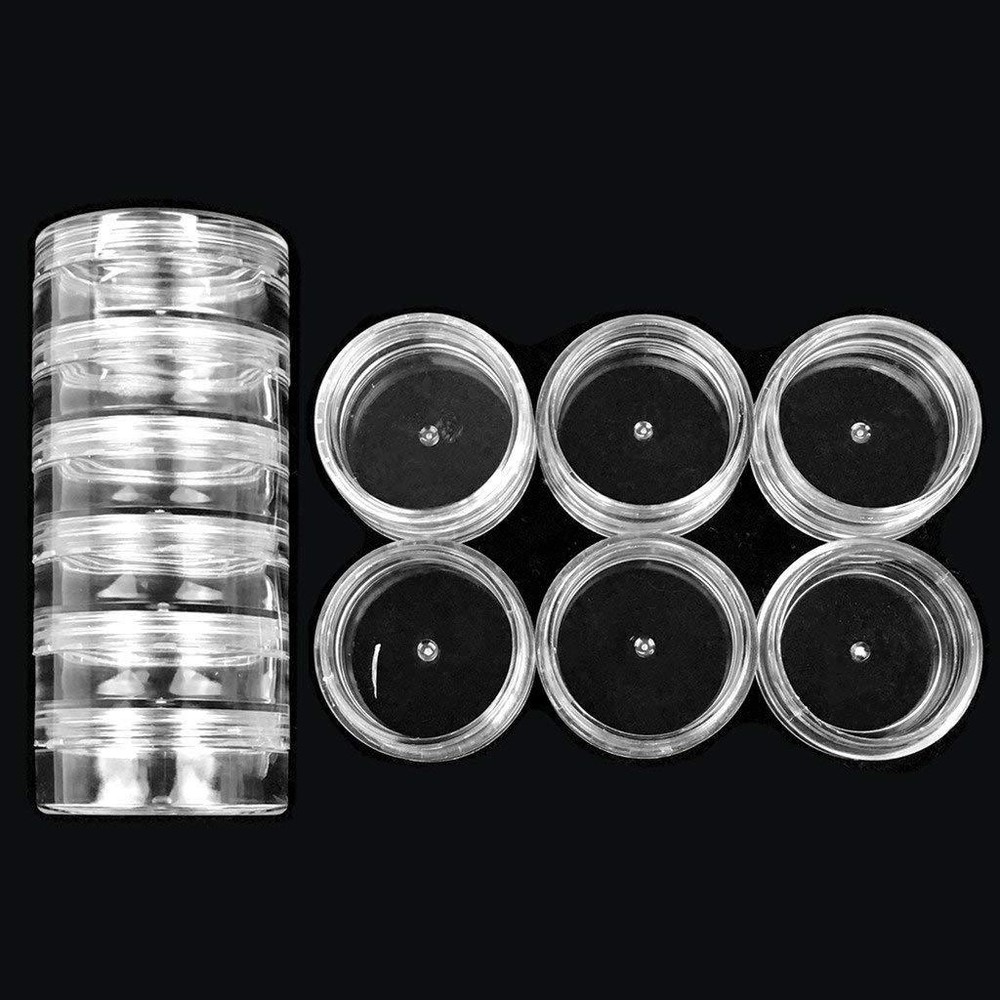 36 Pieces 10G/10ML Acrylic Stackable Clear Round Container Jar with Screw Cap