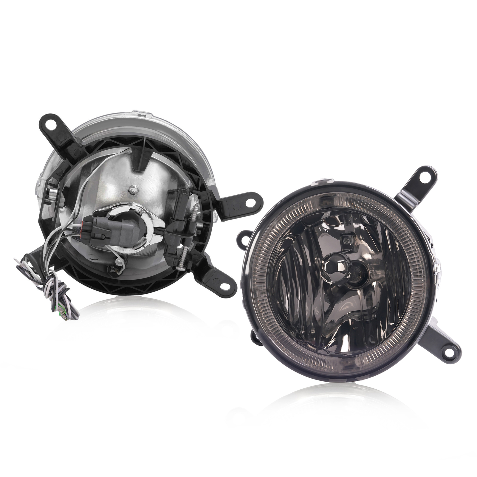 Fog Lights LED Halo Running Light Smoke Lens For Ford Mustang GT 2005-2009 RH&LH