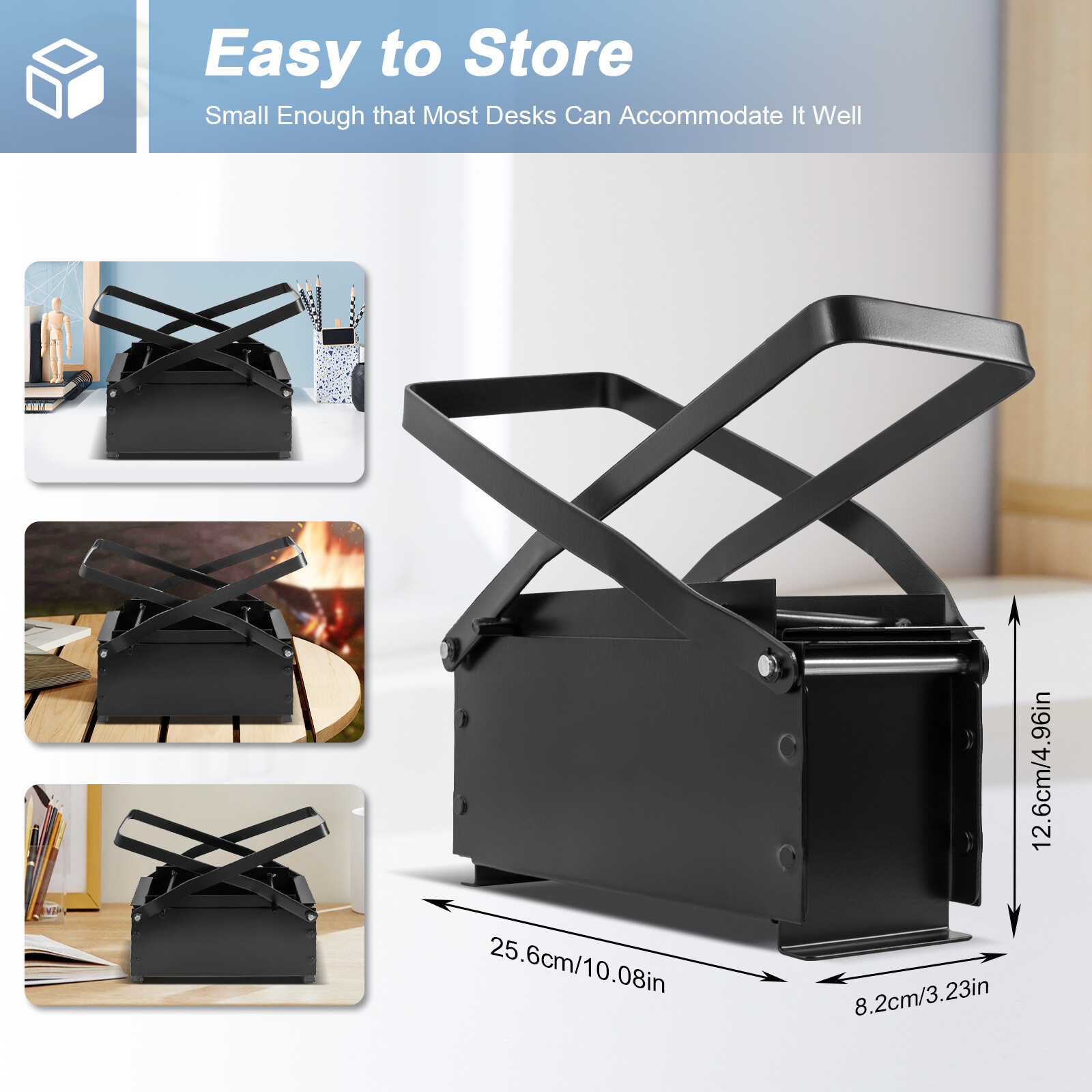 Paper Log Briquette Maker Steel Black and Red Manual Press Machine for Fire Sove