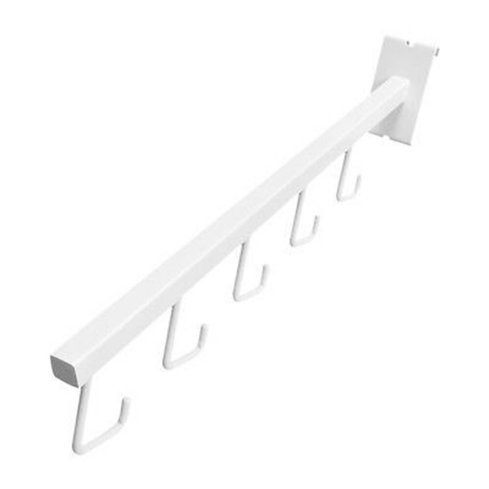 10Pc WHITE Waterfall 5 J Hook Gridwall Hooks 17-1/2 Long Faceout Retail Display