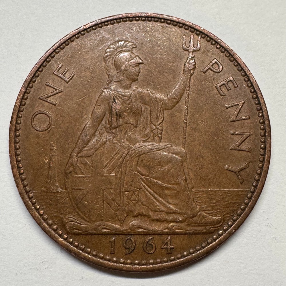 1964 UK 1 Penny - Coin #C-077