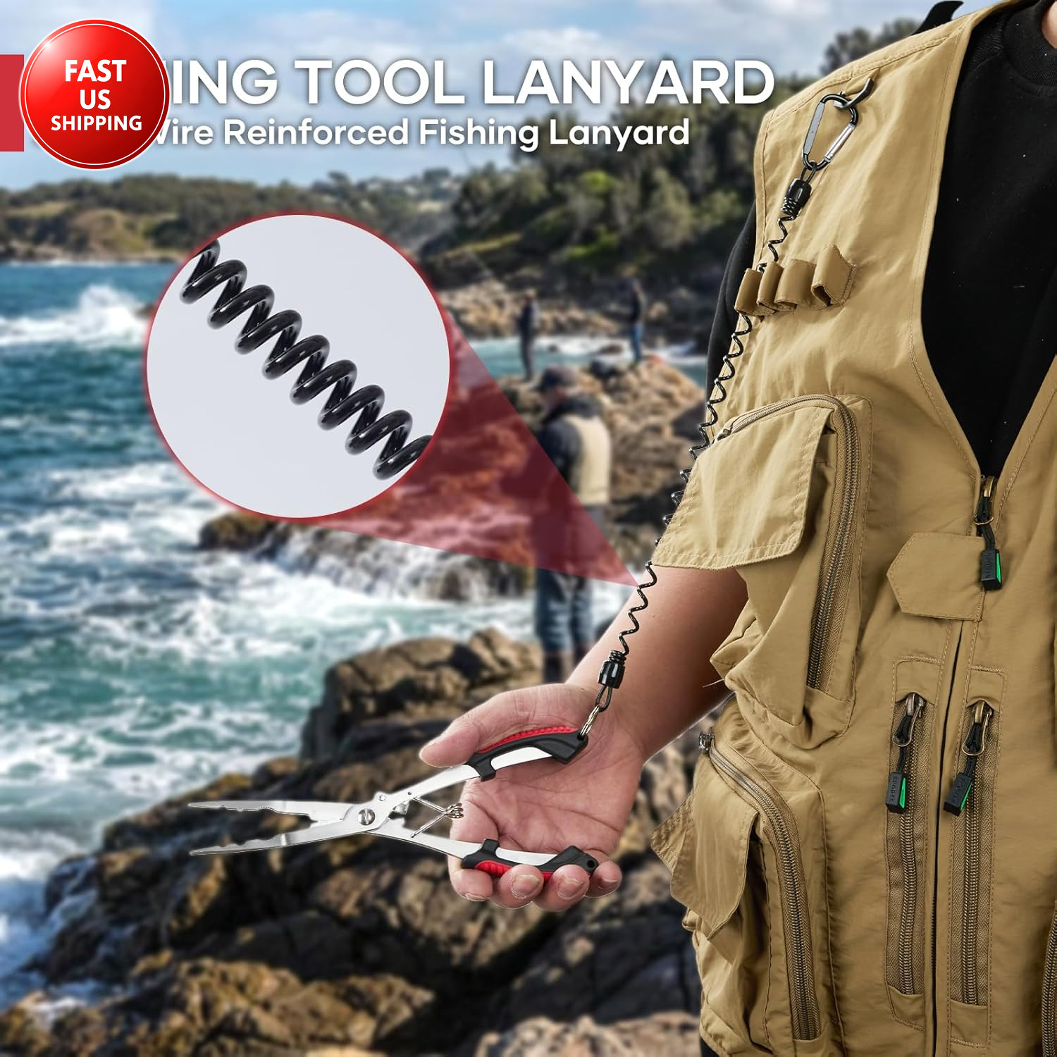 Saltwater Resistant Fishing Pliers,Needle Nose Pliers，Fishing Tool，Stainless Ste