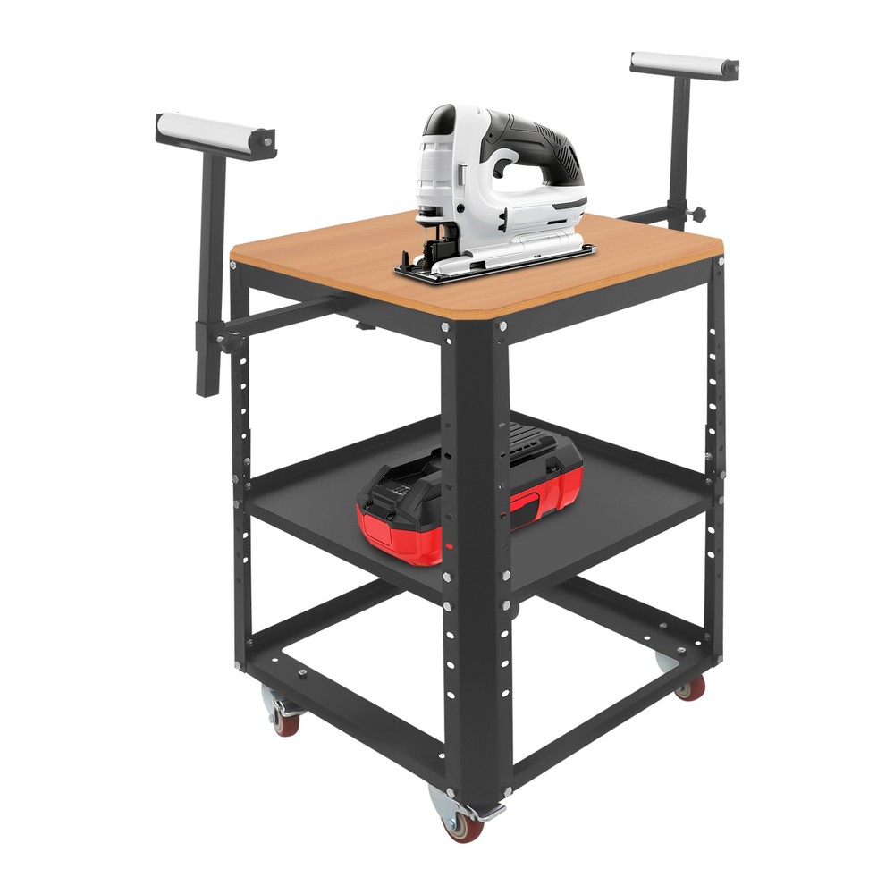 Rolling Planer Stand, Height Adjustable Planer Table W/ Wheels&extension Rollers
