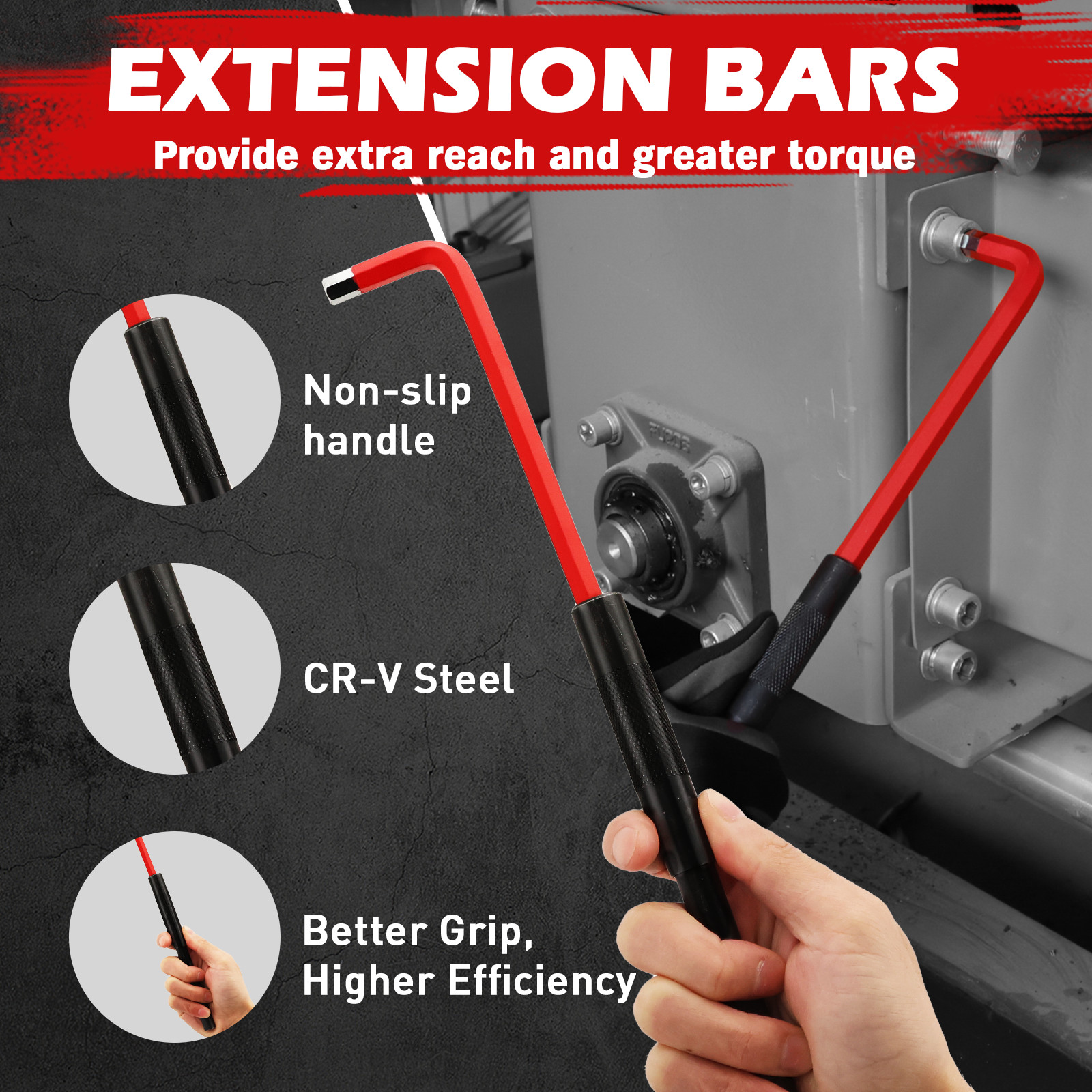 30PC L-Hex Torx Key Set Ball End Allen Wrench Grip Handle Extension Bar S2 Steel