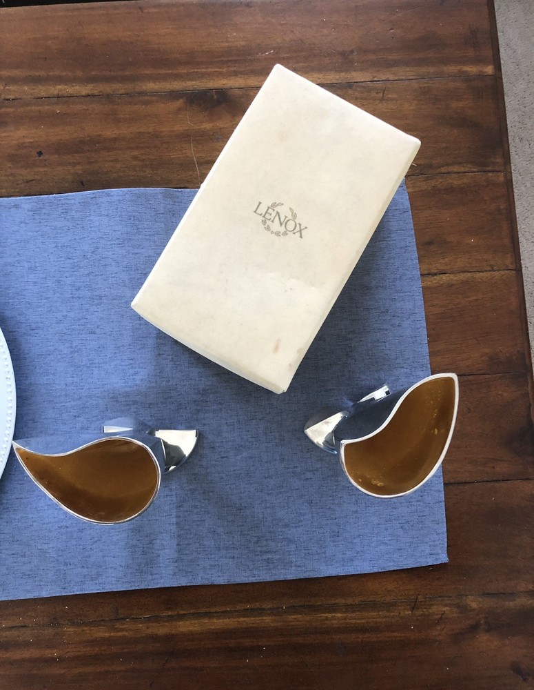 Lenox Silver Plated Toast/Wedding Collection Champagne Flutes In Box Unused