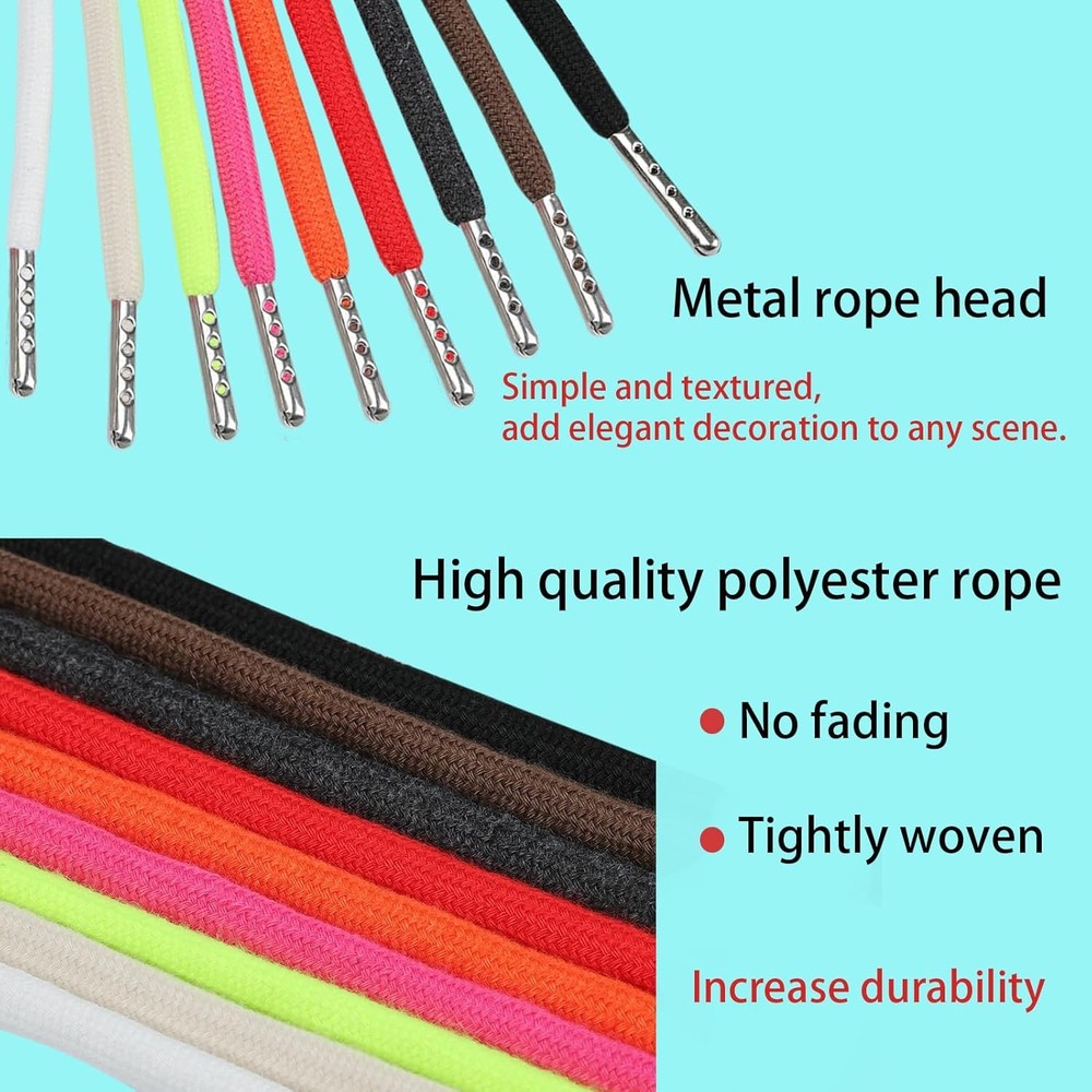 4 Pcs 53'' Drawstring Cords Replacement Drawstrings in 10 Colors facor,with 3 St