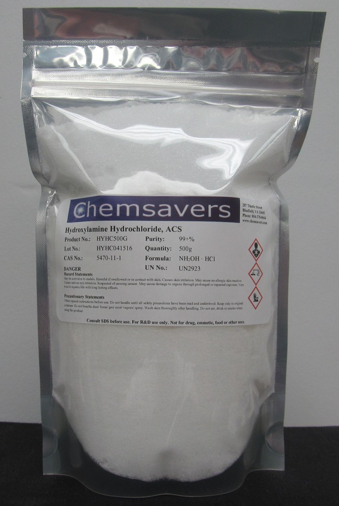 Hydroxylamine Hydrochloride, ACS, 99+%, 500g