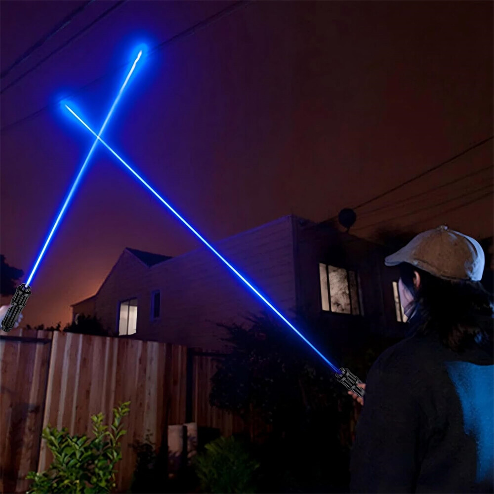 Adjustable High Power Blue Llight Burning Laser Pointer Visible Dot Torch Light