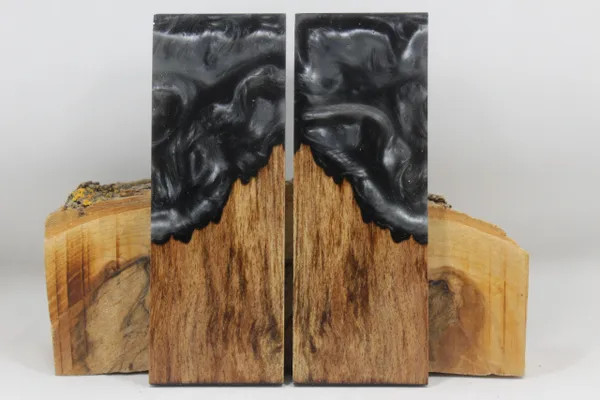 HYBRID STABILIZED MAPLE SILVER CUSTOM COMPOSITE KNIFE HANDLE MATERIAL (8189)