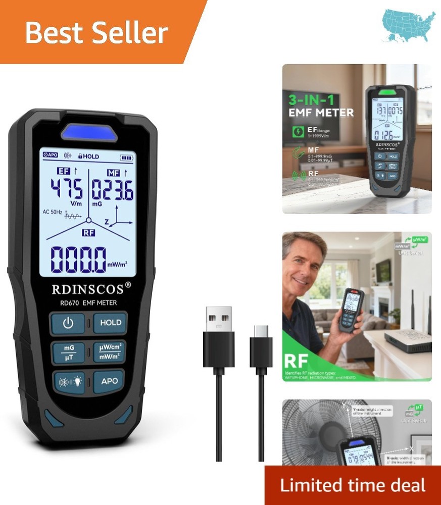 Professional EMF Meter Up to 10GHz - Safe RF & Electromagnetic Field Testing