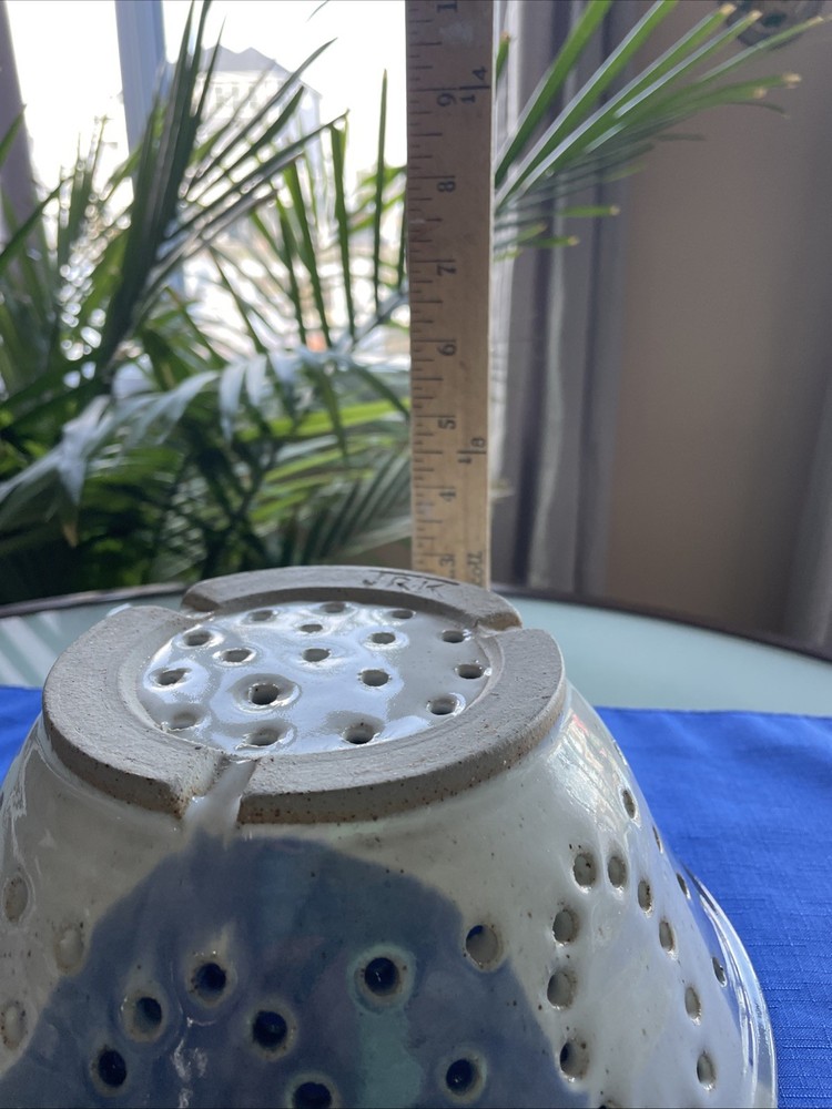 Vintage Drip Glazed Berry Colander Strainer Bowl