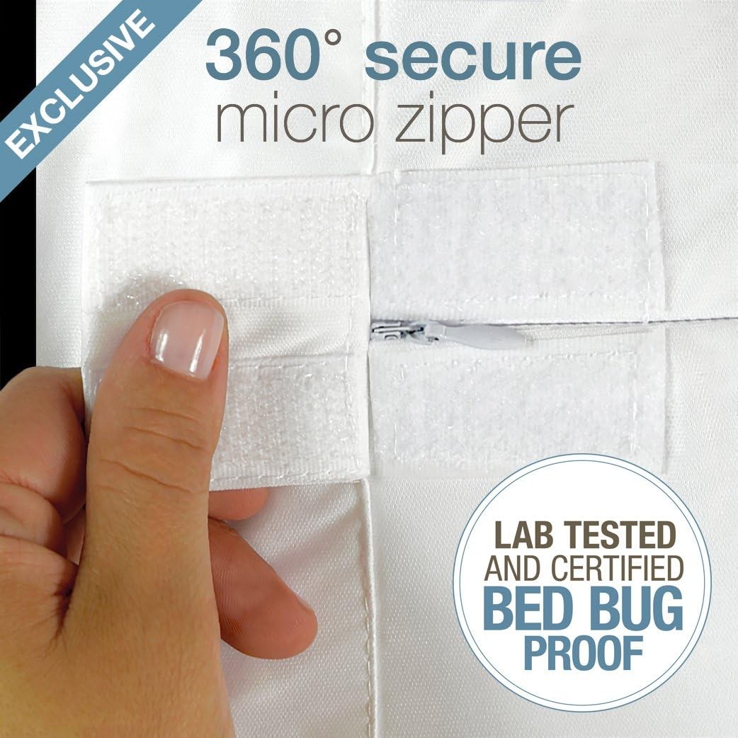 SafeRest Zippered Mattress Protector - Premium Waterproof Mattress Cover for Bed