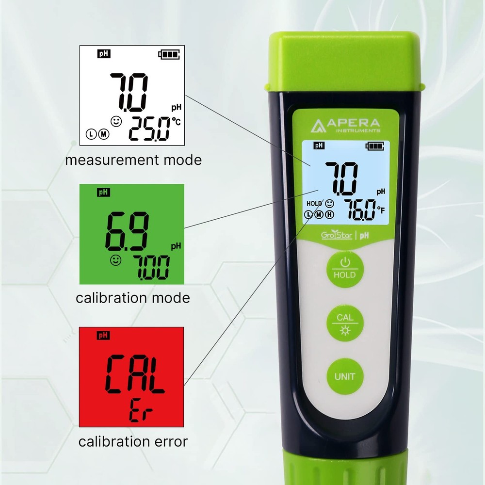 Apera Instruments AI101G GroStar Series GS1 pH Pen Tester Kit with Replaceable
